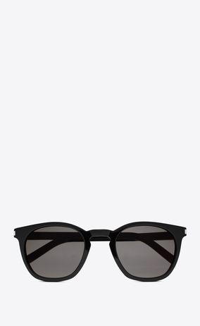 SAINT LAURENT CLASSIC E occhiali da sole classic 28 neri in acetato lucido con lenti grigio fumo a_V4